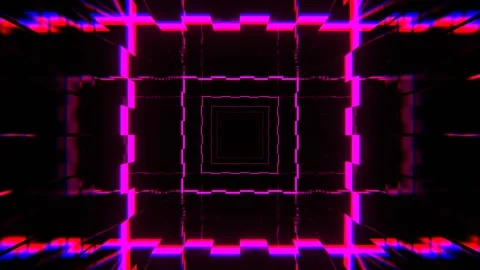 Pink and Blue Glitch Corridor Eternal System Flicker Background VJ Loop in 4 Vidéo 341669267