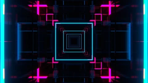 Pink and Blue Infinite Digital Fantasy Flashing Channel Background VJ Loop i Stock-Footage 334719592