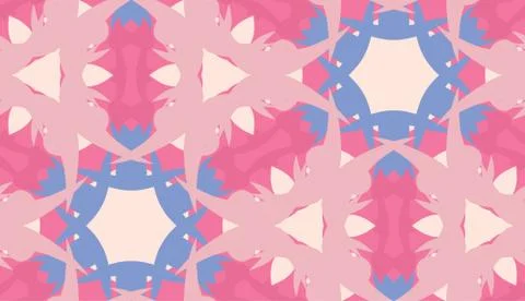 Pink and Blue Kaleidoscope Pattern Stock Illustration