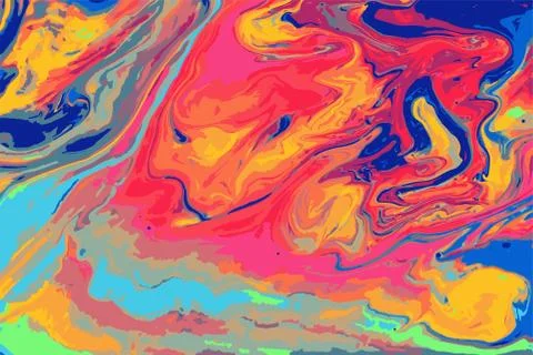 Pink and blue marble pattern. Fluorescent liquid background. Artwork abstract Stock Illustration