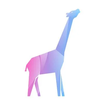 Pink and blue multi-colored gradient giraffe Stock Illustration