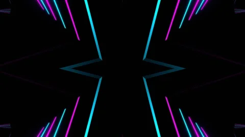 Pink and Blue Neon Rays Moving Kaleidoscope Background VJ Loop in 4K Stock Footage 340908681