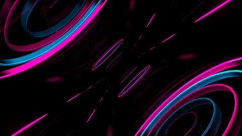 Pink and Blue Neon Rings Futuristic Motion Background VJ Loop in 4K Stock-Footage 337926331