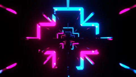 Pink and Blue Neon Segmented Lighting Neon Corridor Background VJ Loop in 4K Stock-Footage 334718237