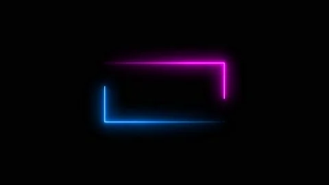 Pink and blue neon square frame on dark background. Stock Footage 135229401