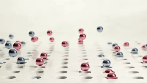 Pink and Blue spheres bouncing 3D animation Stock Footage 211694423