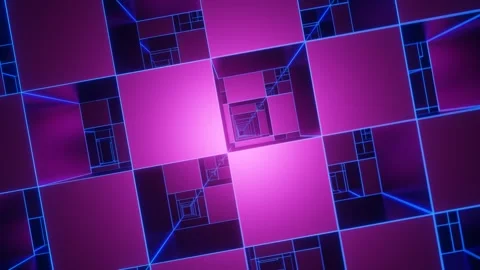 Pink and Blue Square Output Background VJ Loop in 4K Video stock 249264102