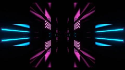 Pink and Blue Super Cool Sci-Fi Neon Digital Tunnel Background VJ Loop in 4K Stock Footage 337926660