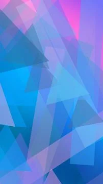Pink and blue translucent triangular facets create a lively abstract design.. Stock Illustration
