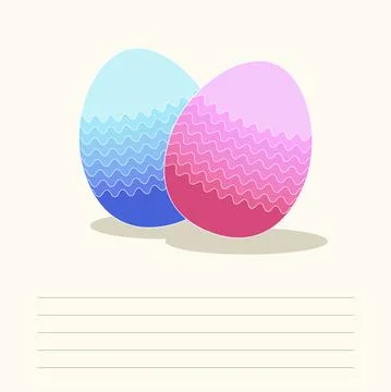 Pink and blue vector Easter eggs. Easter holiday. Tamplate. Stock Illustration