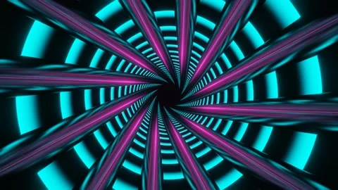 Pink and Cyan Movement Inside The Spiral Background VJ Loop in 4K Stock Footage 313382309