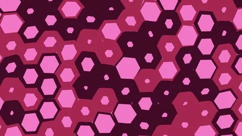 Pink and dark red hexagonal geometric pattern background Stock Illustration