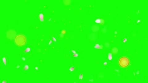 Pink and gold confetti falling on green background. Vibrant celebration Vidéo 340118728