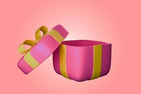 Pink and gold gift boxes with gold ribbons Stock Illustration