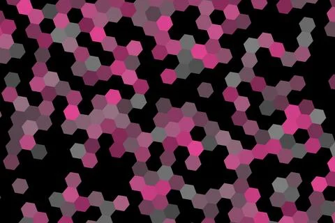 Pink and gray bokeh lights on black background Stock Illustration