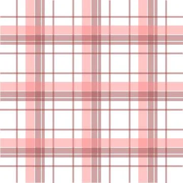 Pink and gray plaid pattern on white background Stock Illustration
