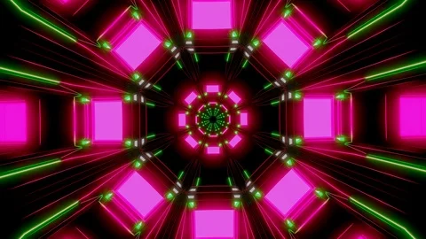 Pink and Green 3D Hyperloop - seamless looping. Stock Footage 116823458