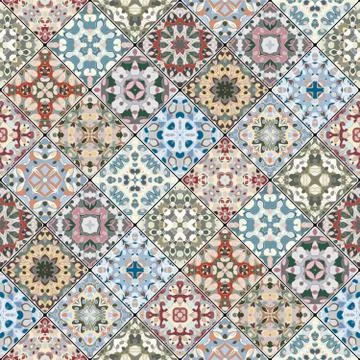 Pink and green abstract patterns Illustrazione stock