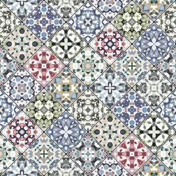 Pink and green abstract patterns Illustrazione stock