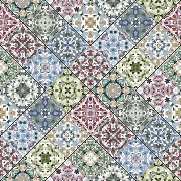 Pink and green abstract patterns Illustrazione stock