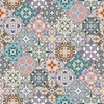 Pink and green abstract patterns Illustrazione stock