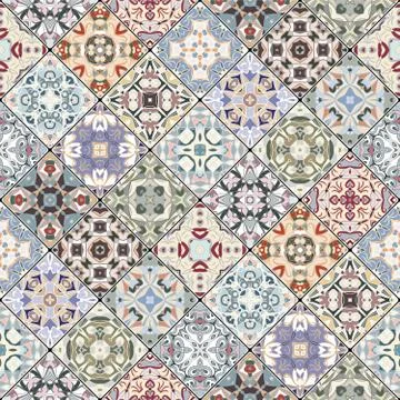 Pink and green abstract patterns Illustrazione stock
