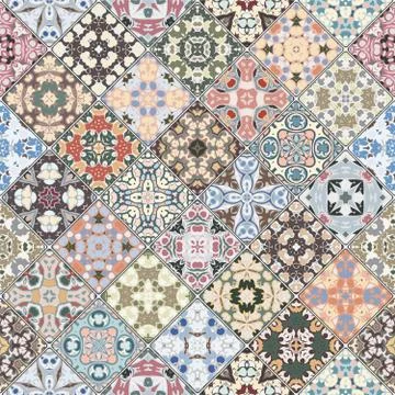 Pink and green abstract patterns Illustrazione stock