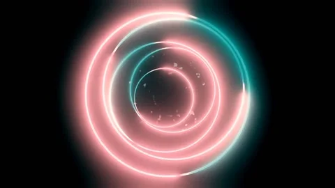 Pink And Green Circle Shape Glow Lights Loop Video stock 219228155