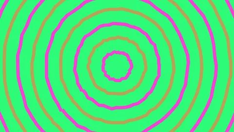 Pink and green concentric circles abstract pattern Illustrazione stock