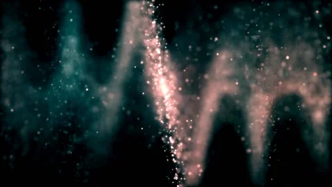 Pink And Green Particles Falling Down Loop Stock Footage 220091286