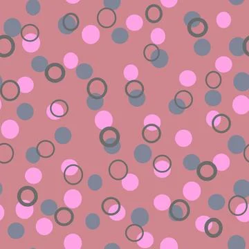 Pink and grey dots vector repeat pattern on a terracotta background Stock Illustration