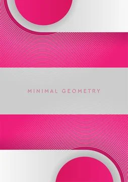 Pink and grey flat minimal geometric abstract flyer design 库存插图