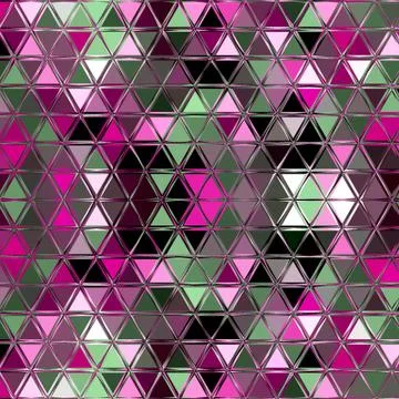 Pink and grey triangles polygonal continuous pattern 库存插图