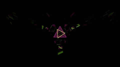 Pink and Light Green Abstract Infinite Strobe Triangular Space Background VJ Stock-Footage 334717488