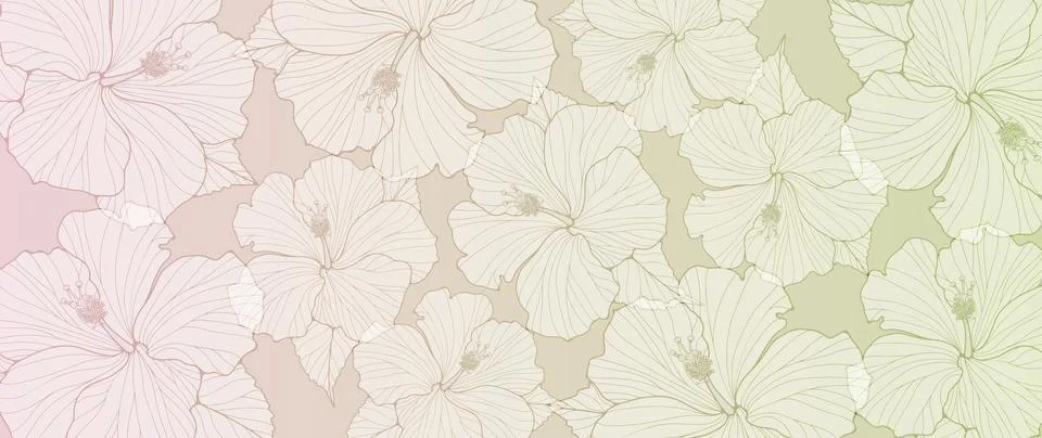 Pink and light green gradient abstract floral background. Stock Illustration