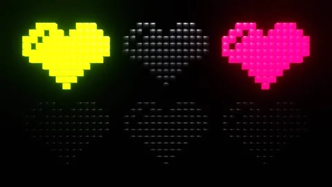 Pink and Light Green Pixel Hearts Strobe Flashing Background VJ Loop l 4K Stock Footage 316900397