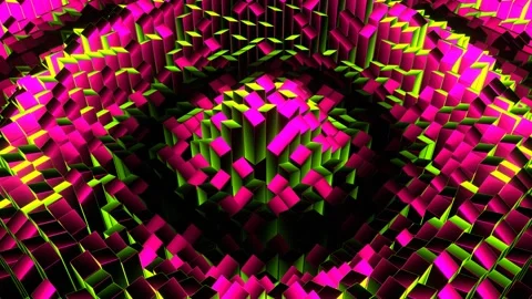 Pink and Light Green Random Shape Rectangular Waves Background VJ Loop in 4K Stock Footage 287604252
