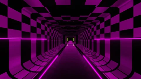 Pink and Light Green Sci-Fi Corridor Background VJ Loop in 4K Stock Footage 308452734