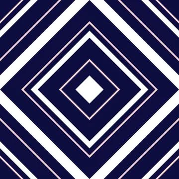 Pink and Navy Argyle Diagonal Stripes seamless pattern background Stock Illustration