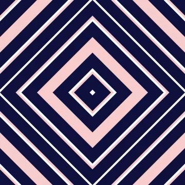 Pink and Navy Argyle Diagonal Stripes seamless pattern background Stock Illustration