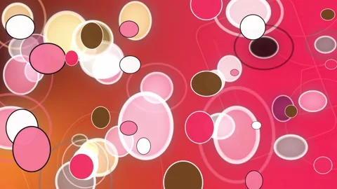Pink and orange background template animation with colorful overlapping circles Stock Footage 340557862
