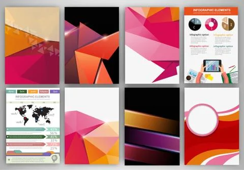 Pink and orange creative backgrounds and abstract concept vector icons Stock Illustration