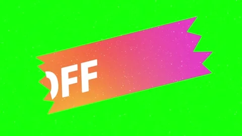 Pink and orange gradient adhesive tape strip isolated on a green screen Video stock 343908211