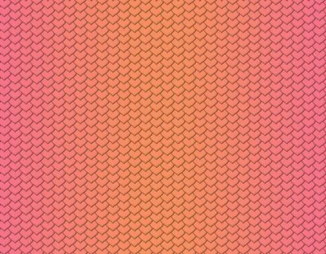 Pink and orange gradient snake skin pattern, heart shape scale Stock Illustration
