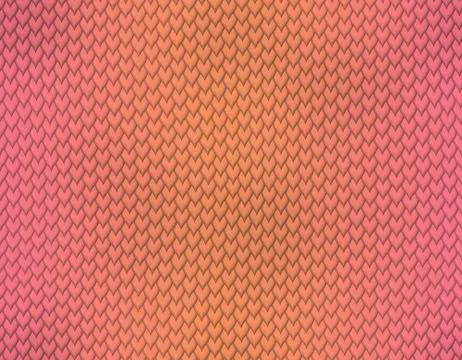 Pink and orange gradient snake skin pattern, short shape scale 库存插图