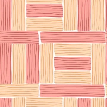 Pink and orange lined rectangles on white background. Stock Illustration