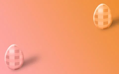 Pink and orange pastel easter eggs on a gradient holiday background Illustrazione stock