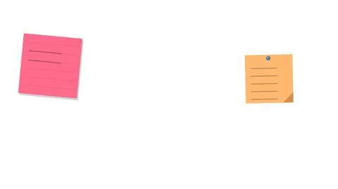 Pink and orange sticky notes with dotted lines Stock Illustration