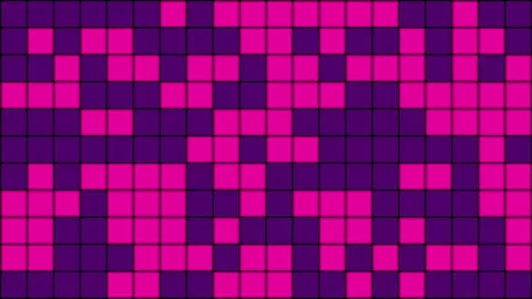 Pink and Purple Animated Grid of Changing Square Tiles with Seamless Loop Video stock 315178481