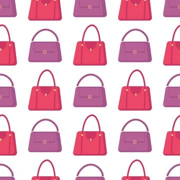 Pink and purple bag pattern on white Stock Illustration